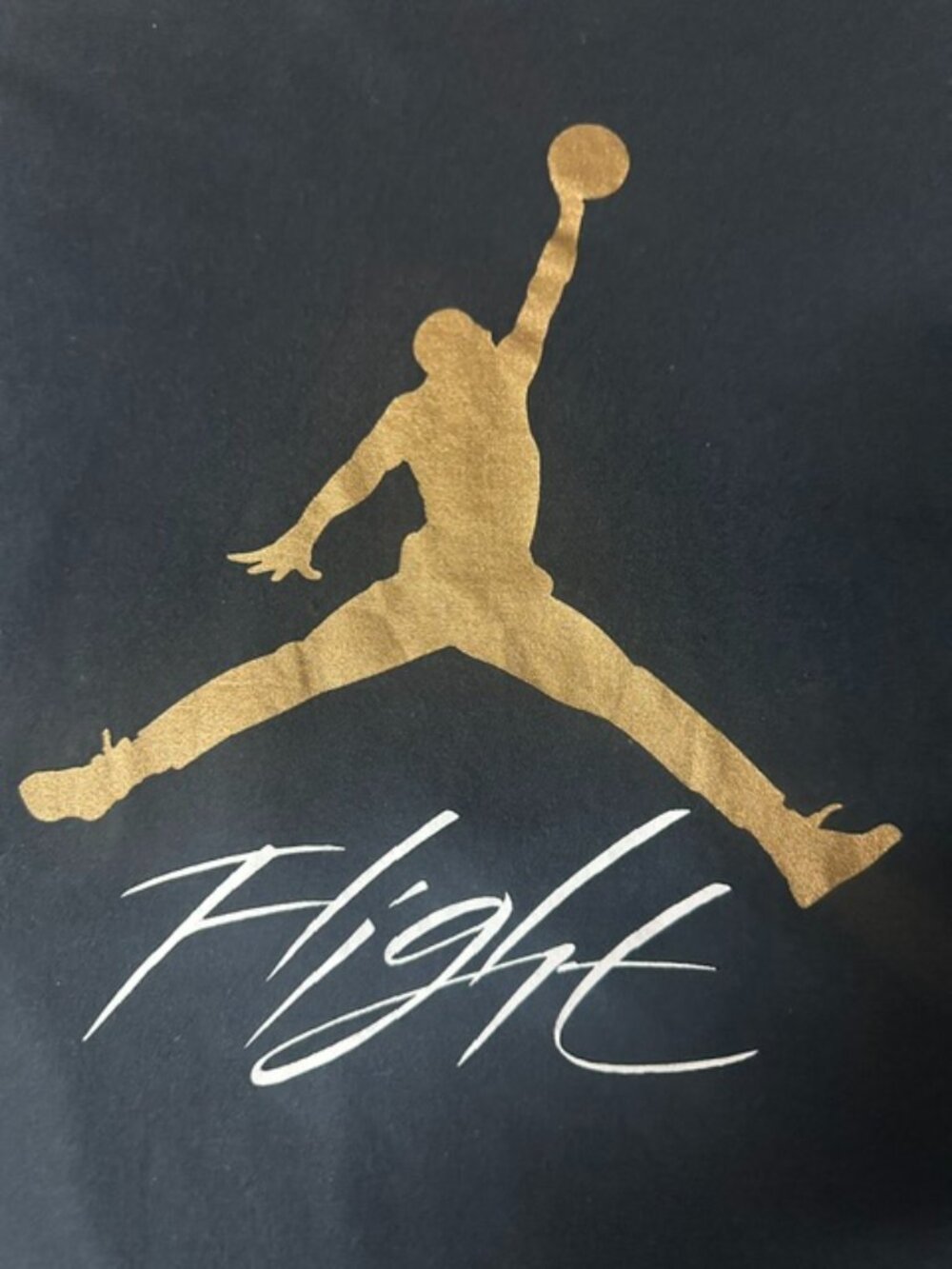 JORDAN Flight Gold Jumpman Black Short Sleeve Tee SZ S